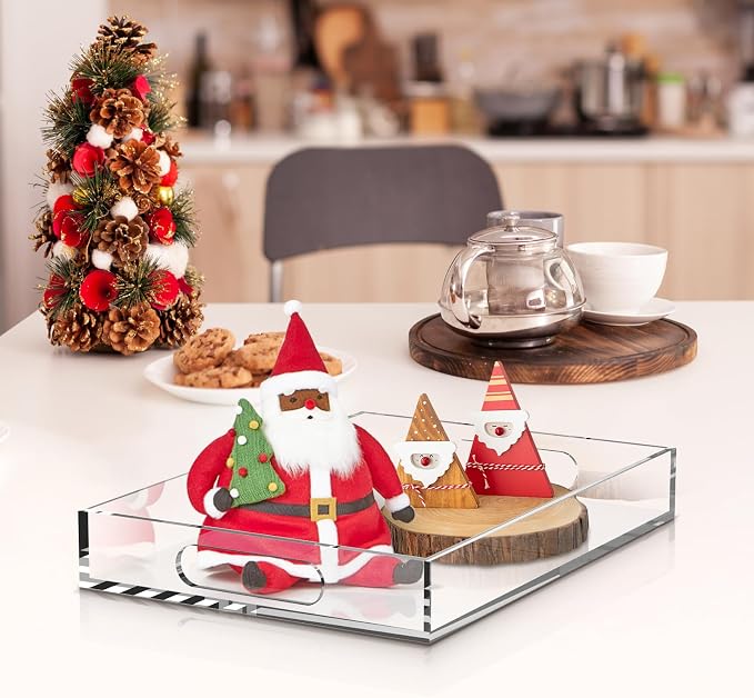Acrylic Serving Tray with Handles - Image 5