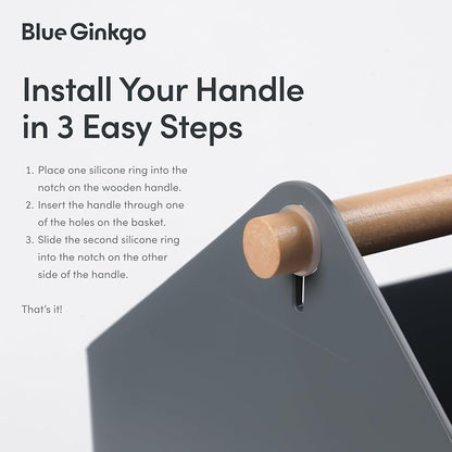 BLUE GINKGO Large Storage Basket – Plastic Caddy - Image 4