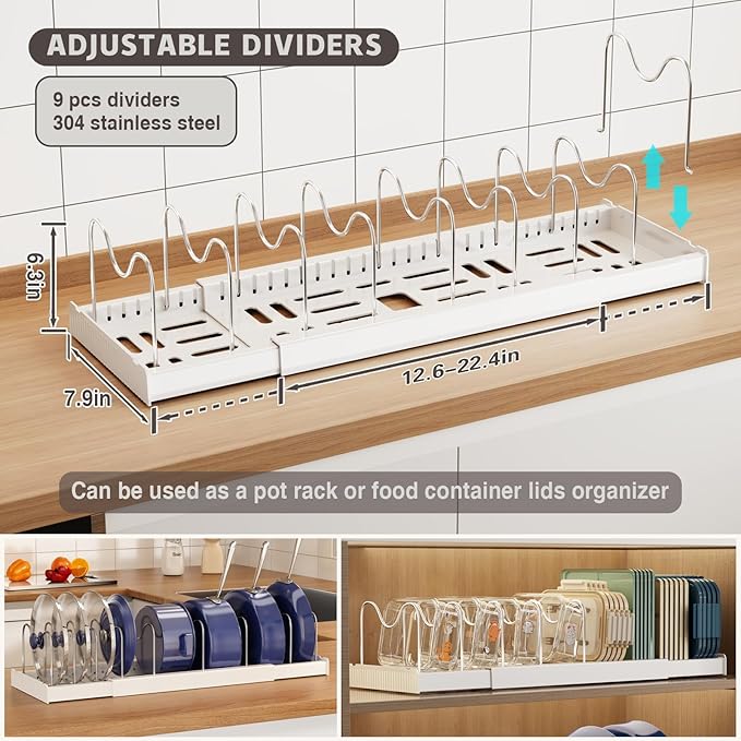 Expandable Food Storage Container Lid Organizers - Image 2