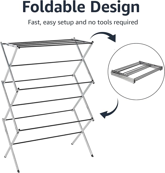 Amazon Basics Foldable Portable Laundry Drying Rack - Image 4