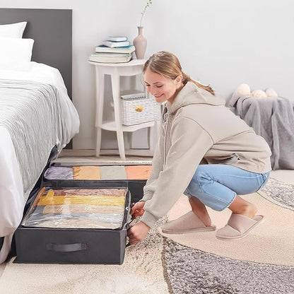 90L Under Bed Storage Containers, Closet Organizers and Storage Bins, Foldable - Image 2