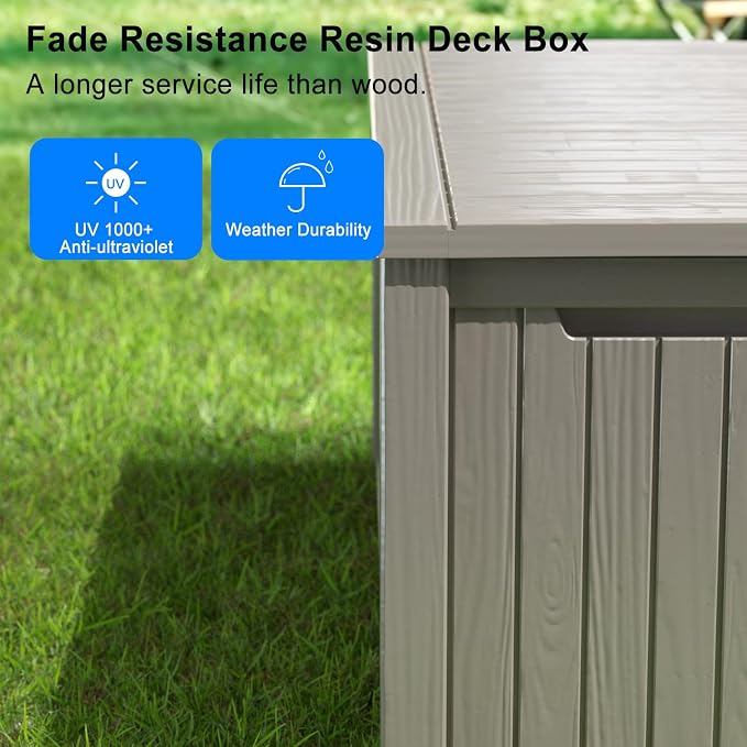 180 Gallon Outdoor Deck Box, Storage Lockable Waterproof Patio Furniture - Image 6