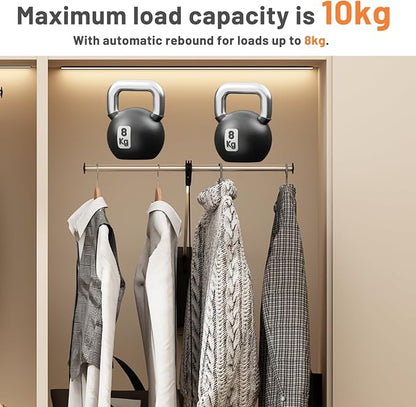 Pull Down Closet Rod, 26 Inch Soft-Close Buffering Clothing Organizer, - Image 8