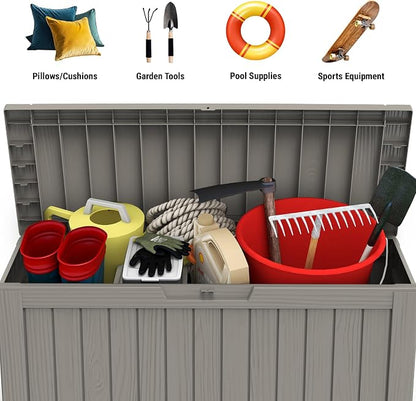 Mars Villa 72 Gallon Deck Box, Outdoor Storage Box Waterproof, Outside Resin - Image 4