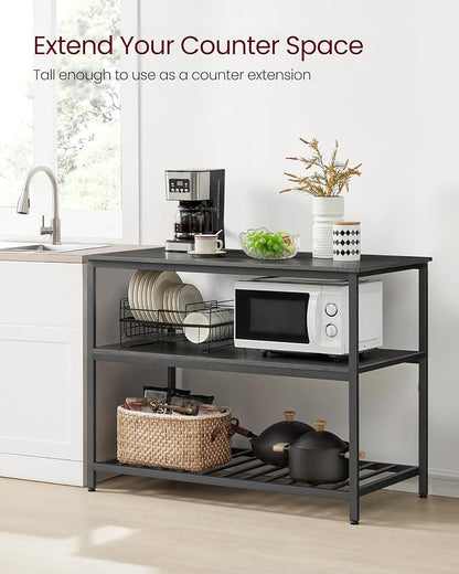 VASAGLE Kitchen Island with 3 Shelves, 47.2 Inches Width Kitchen Shelf with - Image 4