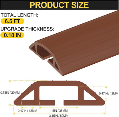 MYFAMIREA 6.5FT Floor Cord Cover Heavy Duty Cable Cover Protector 3 Channels - Image 2