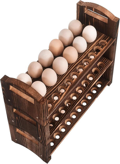 Wooden Egg Holder 2 Layer Rack Holders Countertop Stackable Quail Egg Sorter - Image 9