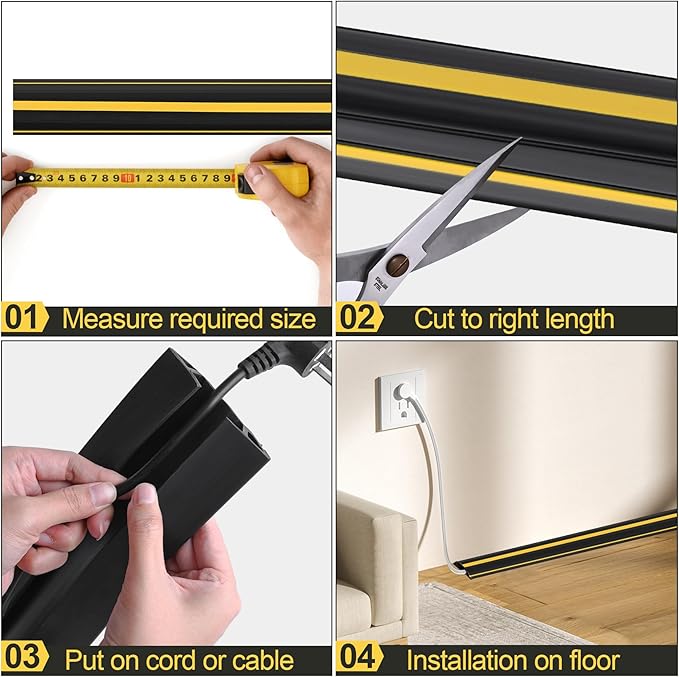 MYFAMIREA 4FT Floor Cord Cover Heavy Duty Cable Cover Protector - Image 5