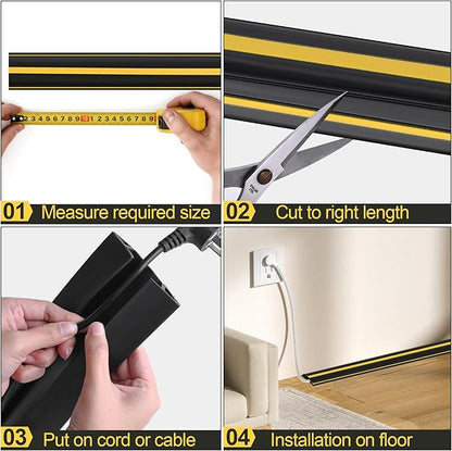 MYFAMIREA 4FT Floor Cord Cover Heavy Duty Cable Cover Protector - Image 5