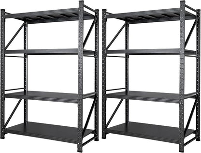 Set of 2 Storage Shelves, 48” Wide Heavy Duty Garage Shelving Units, 4 Tiers by AFAIF