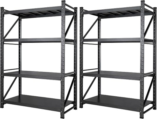 Set of 2 Storage Shelves, 48” Wide Heavy Duty Garage Shelving Units, 4 Tiers by AFAIF