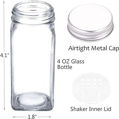 SWOMMOLY 30 Glass Spice Jars 4oz/Square Spice Bottles - Image 5