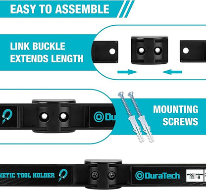 DURATECH 4 Pack 12" Magnetic Tool Holder Strip, Heavy Duty Magnetic Tool Bar - Image 3