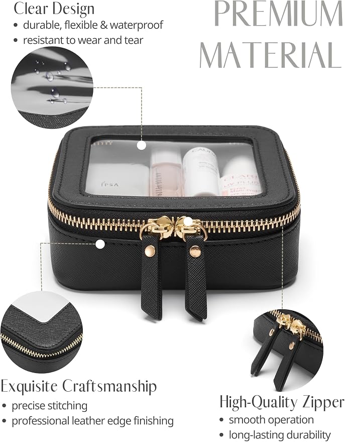 Popvibe Clear Makeup Bag Travel Cosmetic Case Transparent Toiletry Bag - Image 2