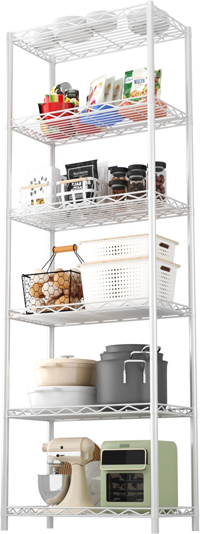 HOMEFORT 6-Tier Wire Shelving, 6 Shelves Unit Metal Storage Rack, Durable by HOMEFORT