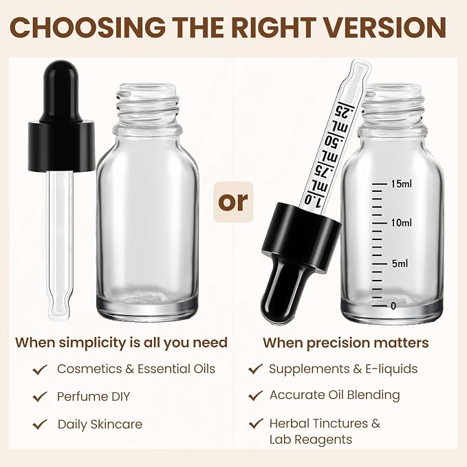 50 Pcs 1/2oz Clear Glass Dropper Bottles - Image 3