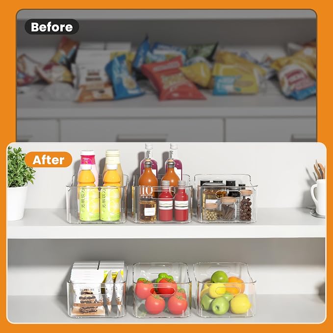 Clear Plastic Storage Bins-Pantry Organizers & Storage Containers-Refrigerator - Image 2