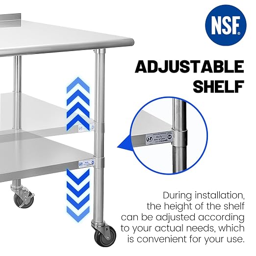 Hally Stainless Steel Table for Prep & Work 24 x 36 Inches - Image 7