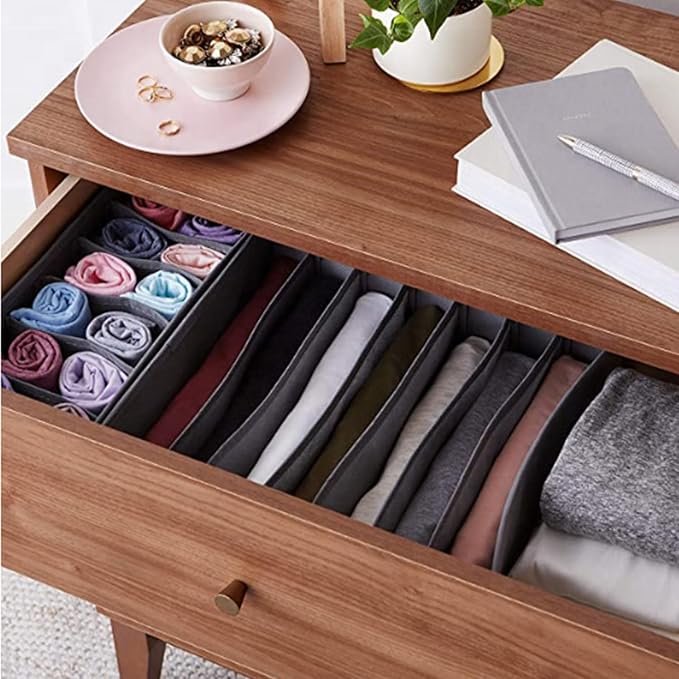 Dresser Drawer Organizer 8 Pack Clothes Underwear Sock Storage Pink Drawer - Image 5