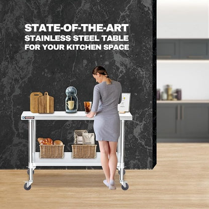 DuraSteel 24x60 NSF Stainless Steel Cart Work Table - Image 7