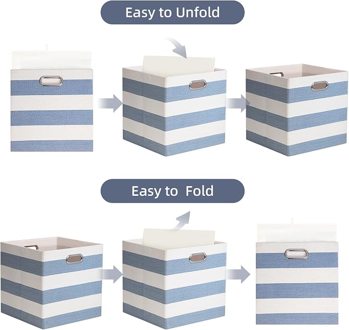 11x11 Cube Storage Bins, Collapsible Fabric Storage Cubes, Cubby Storage - Image 4