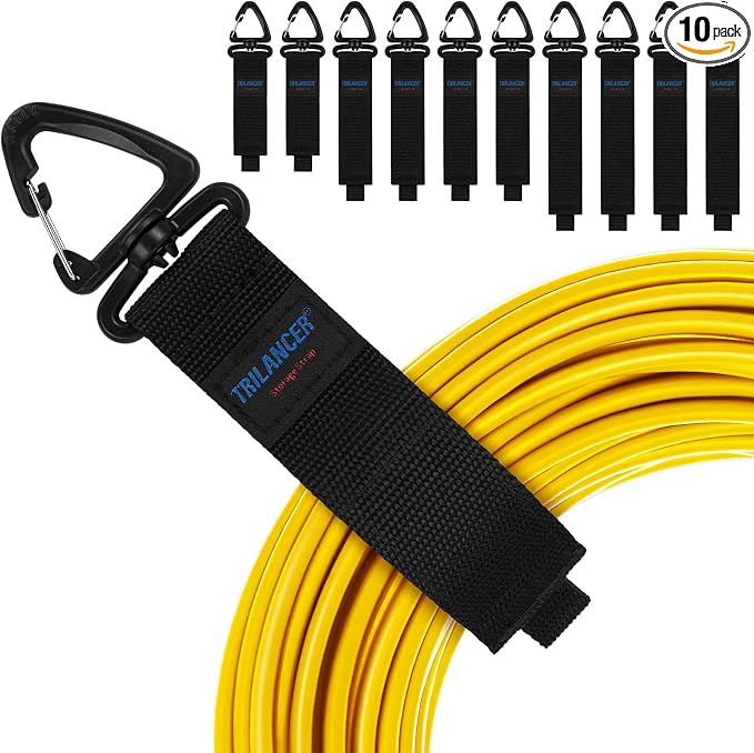 Heavy Duty Storage Straps, Trilancer Hook-and-Loop Cord Organizer and Hanger by Trilancer