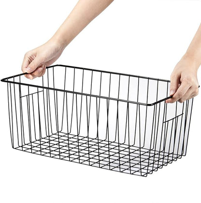 16" L x 12" W Wider Freezer Storage Organizer Baskets Container, Metal Wire - Image 6