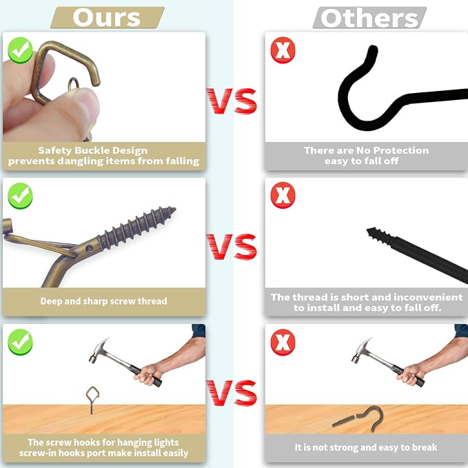 20PCS Eye Screw Hooks for Hanging Heavy Duty - Image 4