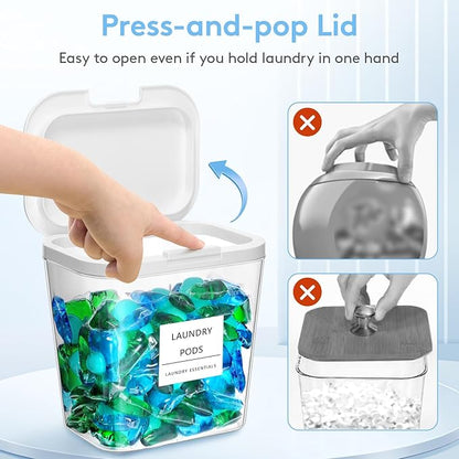 Lifewit 2+1 Laundry Pods Container & Dryer Sheet Holder, Large Powder Detergent - Image 2