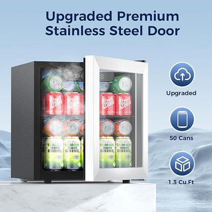 Beverage Refrigerator, 50 Cans Commercial Mini Fridge Cooler, 1.3 Cu.ft - Image 2