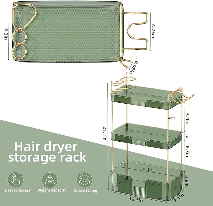 3 Tier Bathroom Organizer Countertop Makeup Perfume Tray Skincare Organizer - Image 5