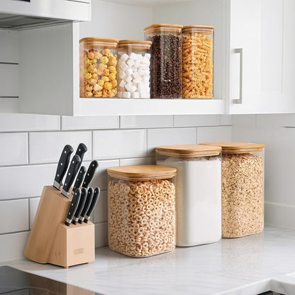ComSaf 1.2 Gallon Wide Mouth Flour Sugar Storage Containers 2 Pcs, 4.6 Qt Glass - Image 6