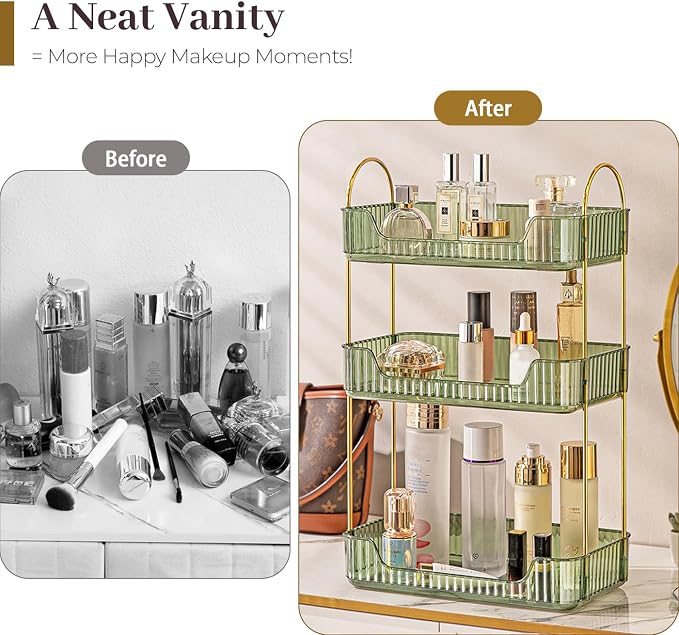 Aveniee Bathroom Counter Organizer, 3 Tier Perfume Skin Care Countertop Storage - Image 2