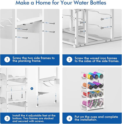 Wooden Water Bottle Organizer, 20/30/40oz Tumbler Organizer, Bottle Holder - Image 6