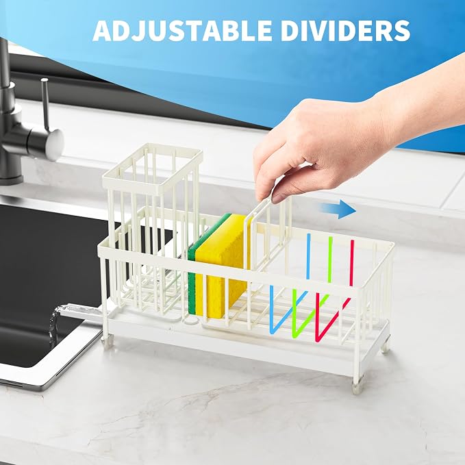 Cisily Cream Sponge Holder for Kitchen Sink, Sink Caddy Organizer - Image 4