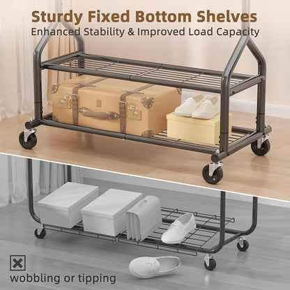 EAGMAK Heavy Duty Clothes Rack Load 556 LBS, Rolling Clothing Rack - Image 7