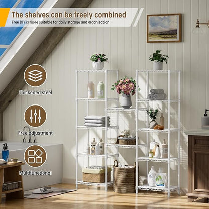 Small 6 tire Shelves Storage Wire Shelving Unit Metal Shelf Adjustable - Image 6