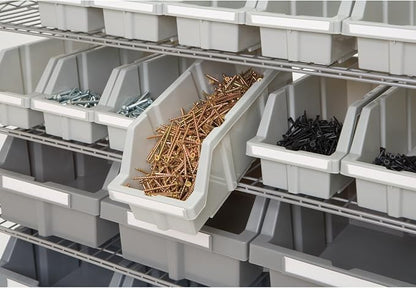 Seville Classics Commercial 7-Tier Platinum/Gray NSF 22-Bin Rack Storage System - Image 3