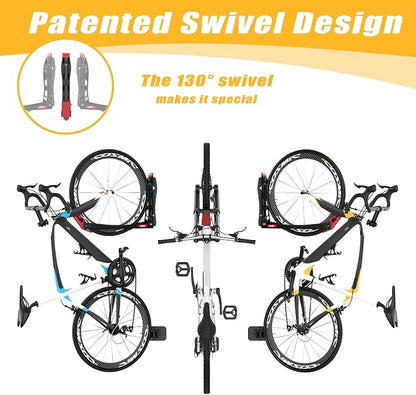 TORACK BIKEPAL Space Saving Wall Mounted Swivel Bike Racks, Vertical Bike Wall - Image 3