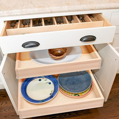 22”W x 21”D x 3”H Soft Close Slide Out Wood Drawer Organizer - Image 2