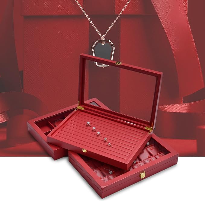 Oirlv Luxury Leather Necklace Bracelet Organizer Tray - Image 8