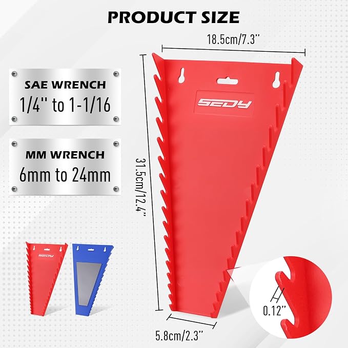 2-Pack Magnetic Wrench Organizer, 32-Slot Premium Wrench Rack Holder Tool Trays - Image 2