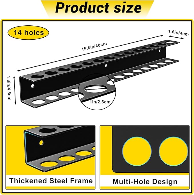 Screwdriver Plier Organizer Wall Mount, Screwdriver Rack, Metal Plier Holder - Image 2