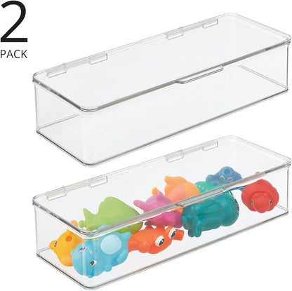 mDesign Long Plastic Playroom/Gaming Storage Organizer Box Containers - Image 2