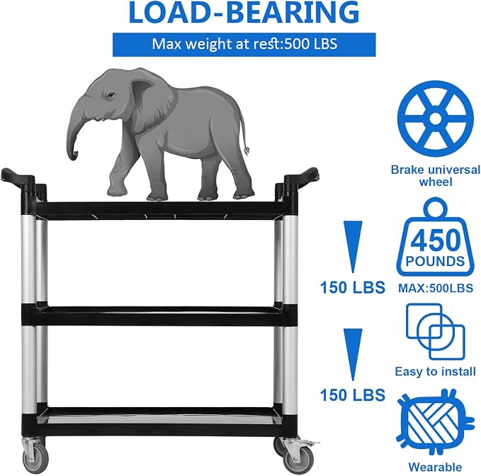 3-Tier Heavy Duty Utility Cart - Image 5