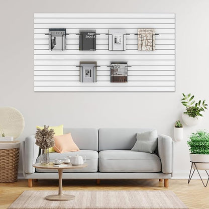 6 Pair Literature Display for Slatwall, Adjustable Magazine Holder for Slat Wall - Image 6