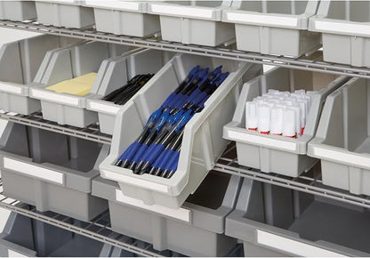 Seville Classics Commercial 7-Tier Platinum/Gray NSF 22-Bin Rack Storage System - Image 4