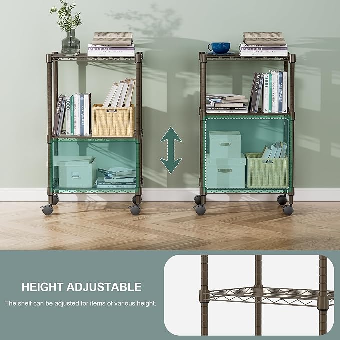 3 Tier Shelf Metal Storage Shelves Wire Rack Closet Organizers - Image 6