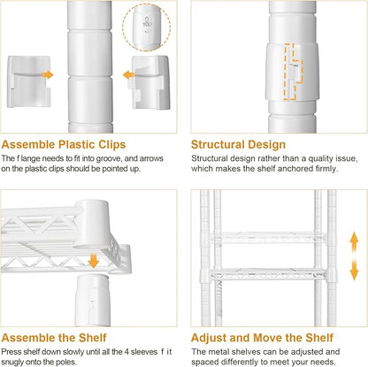 U14 Medium Over the Washer and Dryer Shelves, 4 Tiers Laundry Room Storage and - Image 8