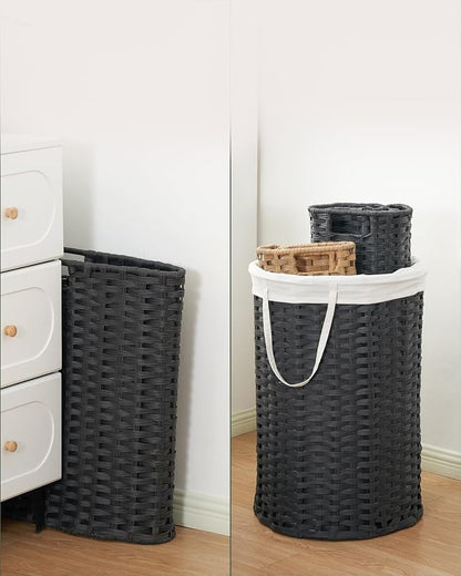 Laundry Basket Round Rattan Laundry Hamper 29.1 Gal Handwoven Large Wicker - Image 6